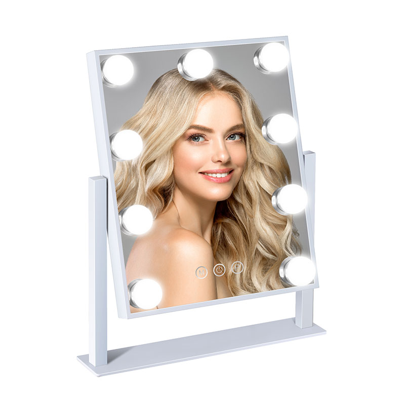 Miroir de maquillage à réglage de la luminosité avec 9 ampoules PCS