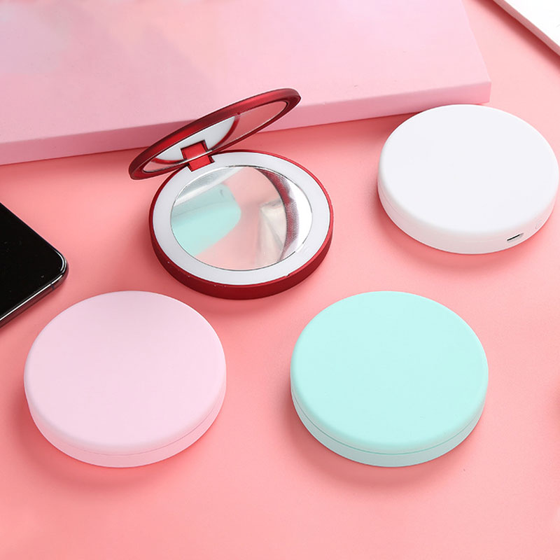 Miroir de poche rechargeable avec lumières